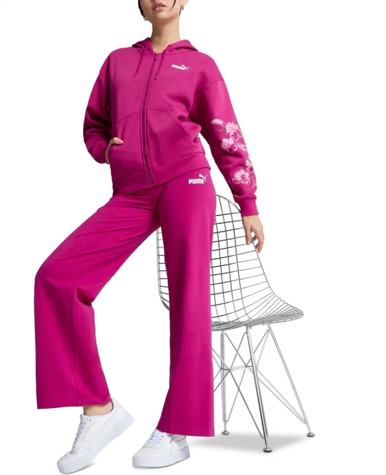 Puma Women's Cotton Essential Floral Vibes Hoodie - Pink - Image 3 of 3