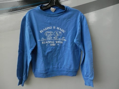Vtg Gamewarmer 50/50 Sweatshirt, Reading Is Magic, Reading Week 1988, Youth Lg