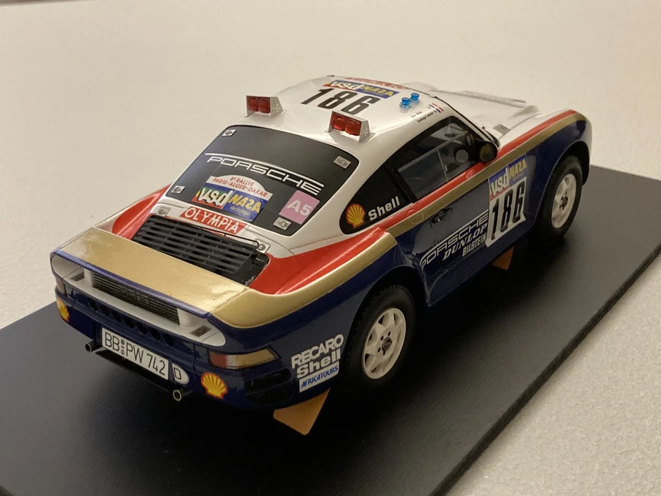 TSM Model Car 1986 Porsche 959/50 Scala 1:18 Dakar Rally Winner #186 - RARO - Immagine 4 di 4