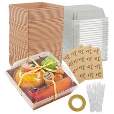 Mini cajas para charcuter a con tapas transparentes Cajas de papel para postres