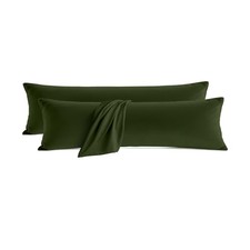 Pillow Cases Set of 2, Brushed Microfiber 20x54 Pillow Cases, Body Olive Green