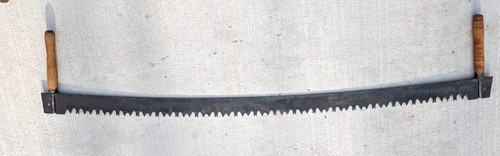 WI Barn Antique Primitive 2 Two Man Crosscut Logging Saw 66" Blade Log Tool   CX