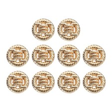 10pcs Metal Round Buttons 18mm Alloy Shank Sewing Craft Buttons Gold