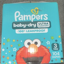 Pampers Baby Dry Ultra Cushiony Diapers Size 3 104 Count 13-26lbs