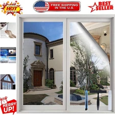 Mirror Effect Privacy Window Film 17.5 x 78.7 - 99% UV Protection & Energy Saver