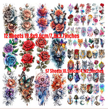 Set of 69 sheets of Temporary Tattoos Waterproof Stickers Body Art Tattoos 