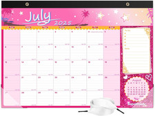 Desk Calendar 2026 with Clear Waterproof Cover 17 x 12 inch 18 Months Wall Calen