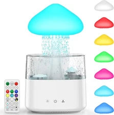 🌈Cloud Humidifiers 450ML Water Drip Mushroom Humidifiers Remote Control 7 Color