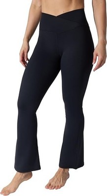Yogalicious Madison Crossover Flare Size XL Black High Waisted Yoga Legging NWT