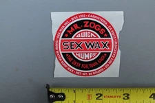 Mr Zog's Sex Wax Surfboard Red Black Original V1a Vintage Surfing STICKER