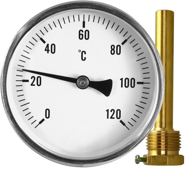 "Thermometer FüR RäUcherofen GroßEs Ø 100Mm RäUcher Smoker 1/2\" 120°C Kalibriert!"-image