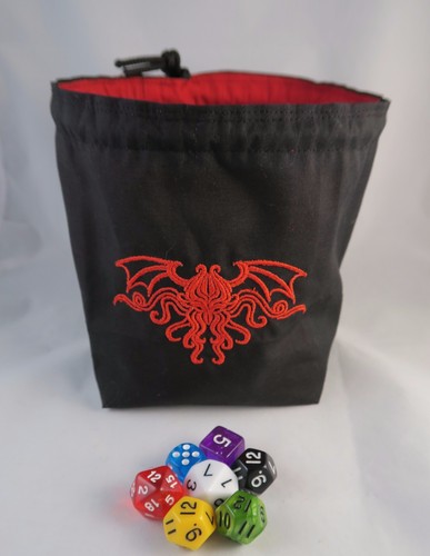 Dice Bag, Red Cthulhu Pouch for Arkham Horror LCG, Board Games, D&D, Tabletop - Picture 6 of 7