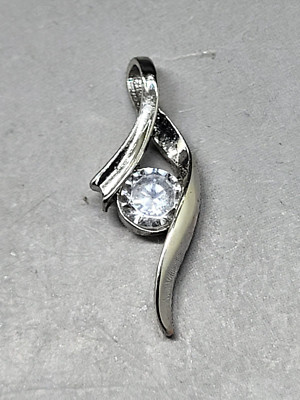 Neu 0,50 Karat Weißer Topas Solitär 0,925 Sterlingsilber Anhänger Charm