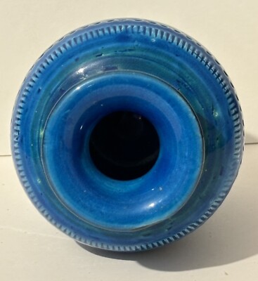 Vintage FLAVIA MONTELUPO (Bitossi) RIMINI BLUE pottery Vase ALDO