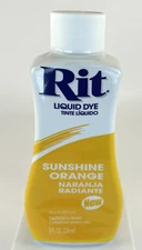 RIT All Purpose PERMANENT Color non-toxic Dye for Fabrics Sunshine Orange
