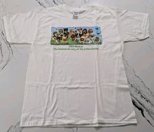 Deadstock Vintage 2003 Humane Society Dogs Cats Graphic T Shirt Large New Nature