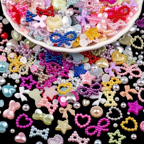 100 Pcs Sparkling Acrylic Nail Charms - Butterfly, Bear, Flower, Heart MIX - Picture 16 of 16
