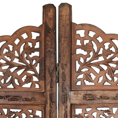 4 Panel Wooden Room Divider Folding Partition Privacy Screen Brown - Picture 3 of 11