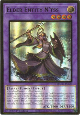 Yu-Gi-Oh Card - MAGO-EN026 - ELDER ENTITY N'TSS (premium gold rare holo) NM/Mint