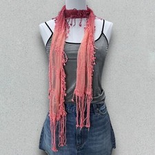 Beautiful Embroidered Fringe Mesh Scarf - Spring Butterfly Embroidery