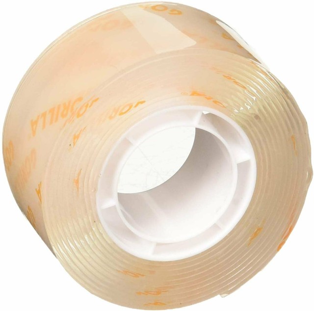 Gorilla Tough and Clear Mounting Tape, DoubleSided, 1" x 60", Clear