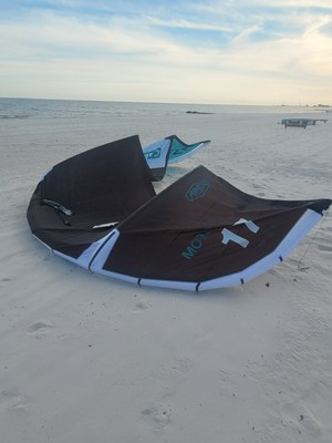 Cabrinha 17m MotoXL Apex Kiteboarding Kite  Blue, Black, and White 