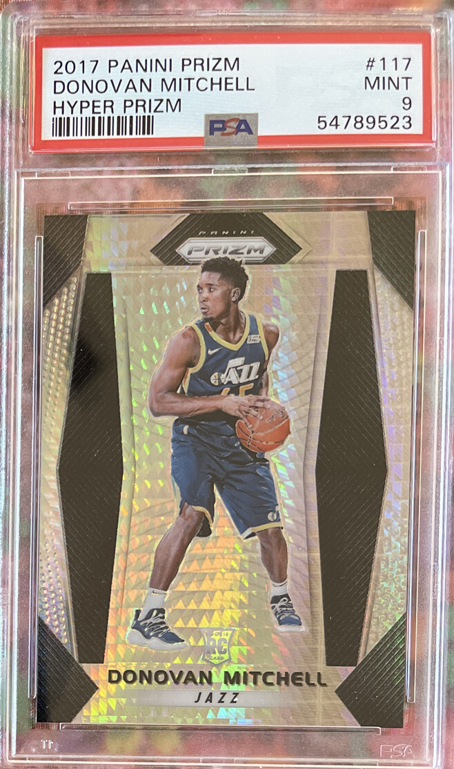 2017 Panini Hyper Prizm Donovan Mitchell #117 PSA 9 MT Rookie RC Utah Jazz