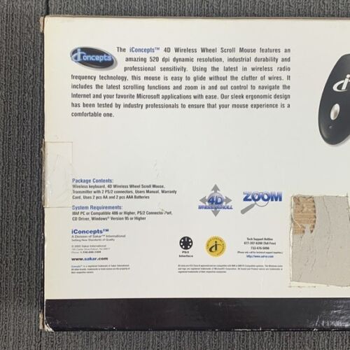 iConcepts Type & Click Wireless Desktop Duo Keyboard & Mouse Wheel Scroll New - Picture 8 of 12