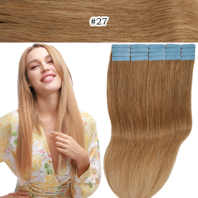 Tape In Hair Extensions 100% Human Remi Hair Skin Weft 100g Thick 20/40/60Pieces