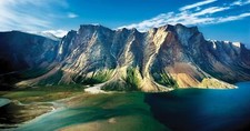 Landscape mountains clouds sky lake water ground nature Custom Gaming Mat Desk