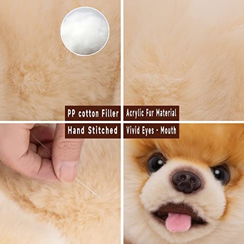 16 Zoll - Pomeranian Stofftiere Spielzeug Hund, Plüsch Welpe realistisch süß Spielzeug Hund - Bild 6 von 7