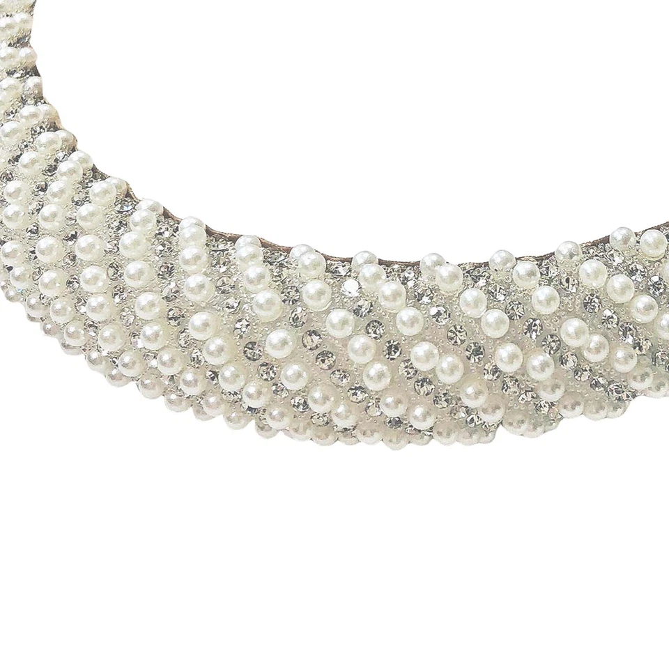 Diadema nupcial de perlas y diamantes de imitación para mujer talla única OS accesorio para el cabello Foto 4 de 4