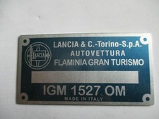 Lancia Flaminia Sport Gran Turismo Igm 1527 Om Zagato Gt Type Plate S65 Shield