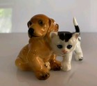 HUTSCHENREUTHER Porzellan Figur Katze Hund 9x5,5cm Sammler Deko Figurine