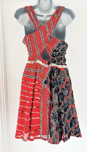 Bnwt red embellished sleeveless stunning Virgos lounge mini dress size 12 - Picture 16 of 16