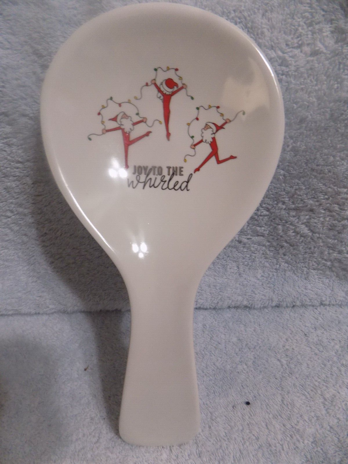 Spoon Rest Joy To The Whirled Santas Christmas Melamine 4.75" X 10" | eBay