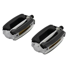 PRO+ BICYCLE KRATE RUBBER PEDALS IN BLACK/CHROME COMPATIBLE WITH 9/16 CRANK