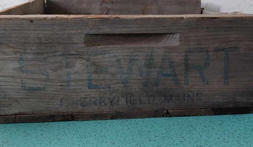 Vintage Wooden Crate Wyman Stewart Cherryfield Maine Blueberry Crate