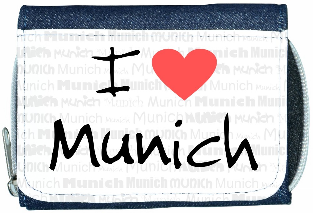 I Love Heart Munich Denim Wallet