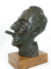 George Gershwin Statue Sculpture Bust Signed & Dated Bronze Tone Plaster