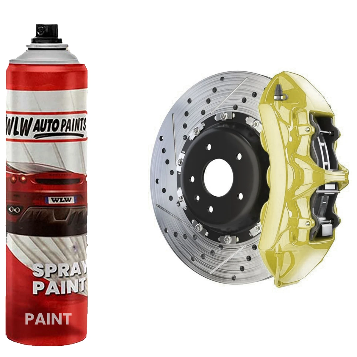 SULPHUR YELLOW BRAKE CALIPER PAINT METAL STEEL High Temperature SPRAY Aerosol