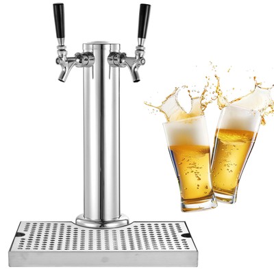 18.1in Kegerator Tower Kit Beer Conversion Kit Double Faucet Keg Tower Two Taps