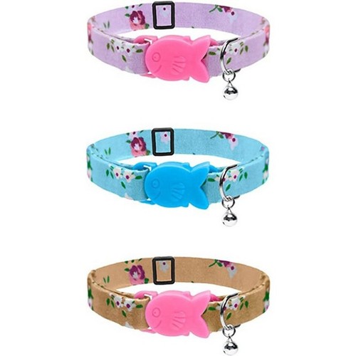 Cat Circus Vintage Collar with Safety Buckle and Bell - Kitten Assorted Colour - Afbeelding 1 van 1