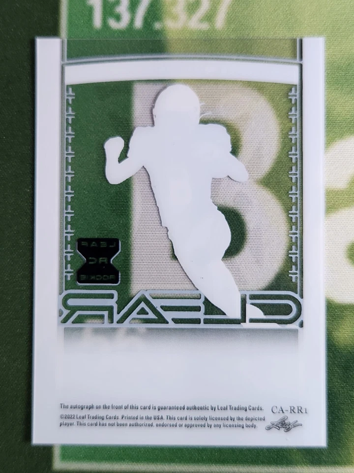 Reggie Roberson 2022 Leaf Trinity Clear Blue RC Auto #CA-RR1 /49 Titans - Image 2 of 2