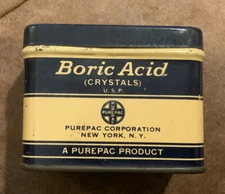 Vtg Purepac B A  Crystals 2oz Advertising Tin Medical New York U.S.P.