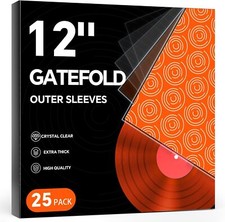 25ct Gatefold Vinyl Outer Sleeves - 12 Inch Record Protective Sleeves Premium