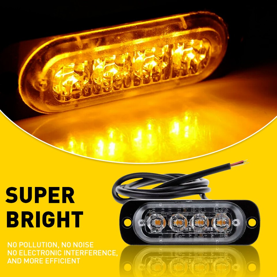 8xLED Warning Strobe Amber Flashing Beacon Car Roof Recovery