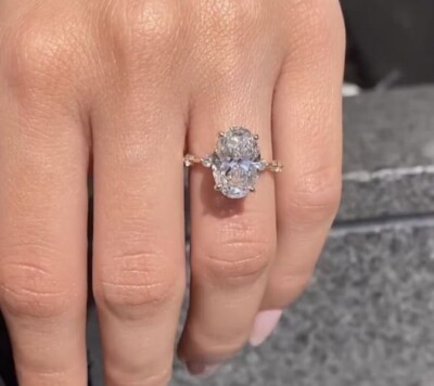 14K White Gold Plated 1.75CT Oval Cut Lab Created Diamond Solitaire Wedding Ring