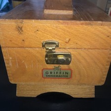 Vintage Griffin Shinemaster Wood Shoe Shine With Brushes