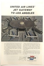 Vintage 1962 Original Print Ad Full Page - United Airlines Jet Gateway